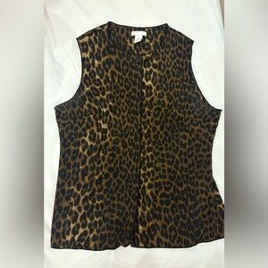 H&M Leopard Print Sleeveless Top - Black and Brown